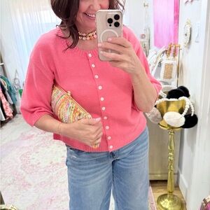 Ivy Jane Coral Button-Up Cardigan